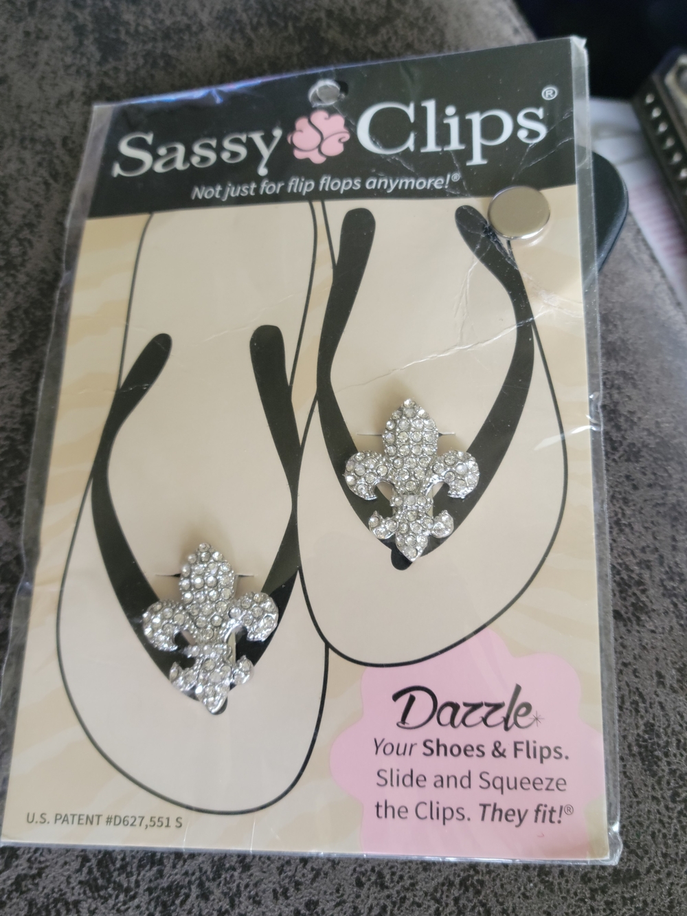 Dazzle Rhinestone Sandal Clips - Silver